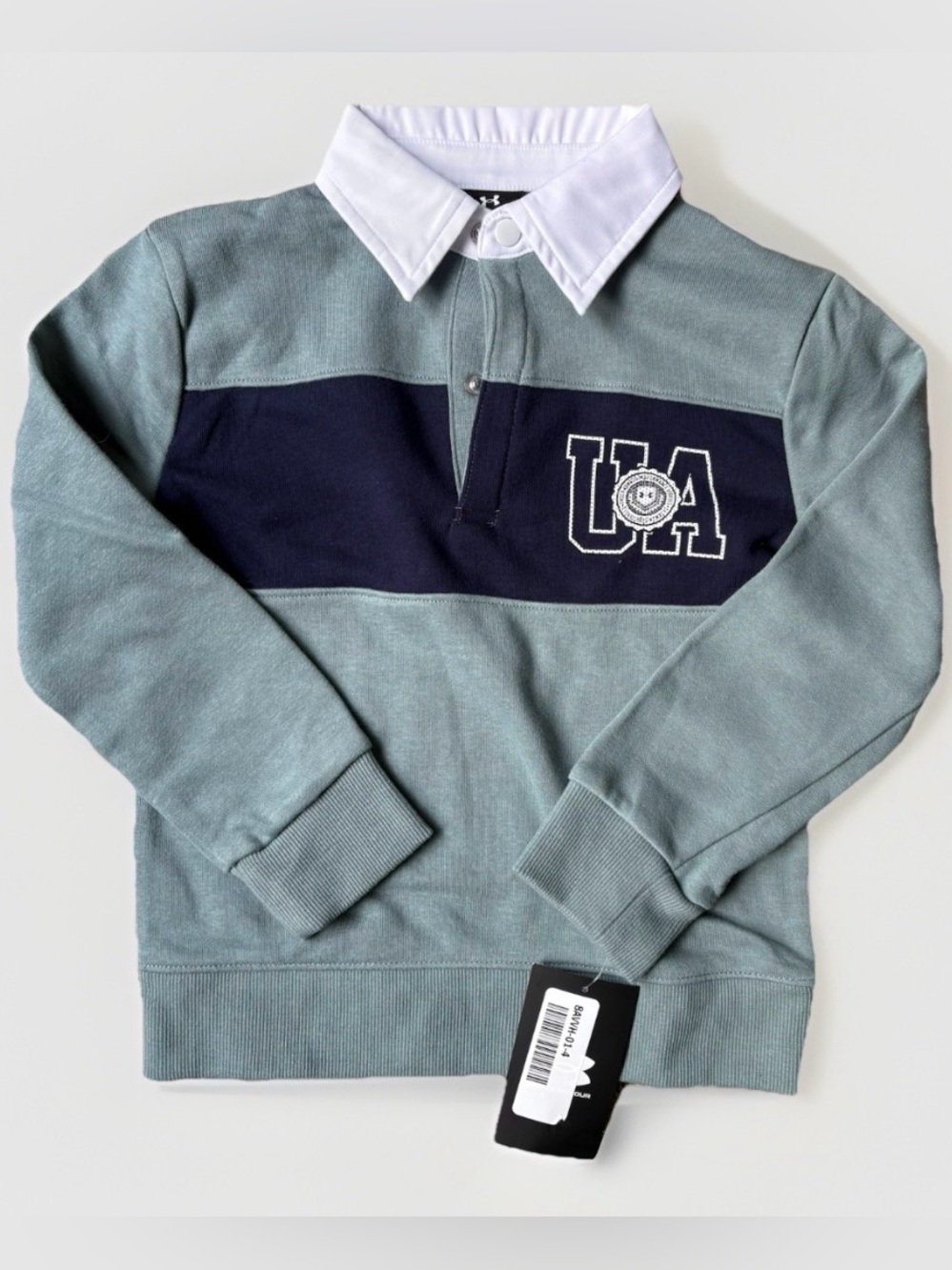Under Amour French Terry Rugby Long Sleeve  Preppy Button Collar Boy 4T 5T or 6T